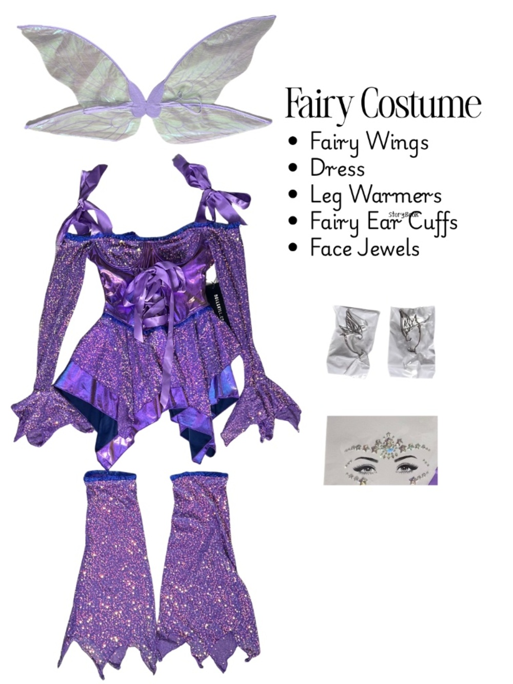 Dolls Kill Trickz N' Treatz Fairy Costume Set Purple Small NWT (Complete Set)